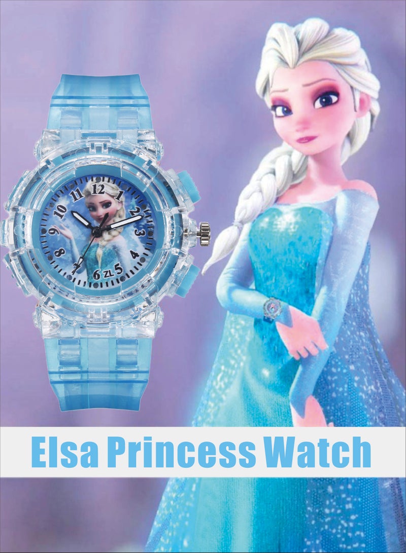 Sharpdo Suitable For 5-12 Yyear Old Kids Frozen Elsa Analog Quartz Watch Colorful Luminous Cartoon Watch for Boys Girls Frozen Watch Princess Analogue Classic Quartz Watch - Image 3